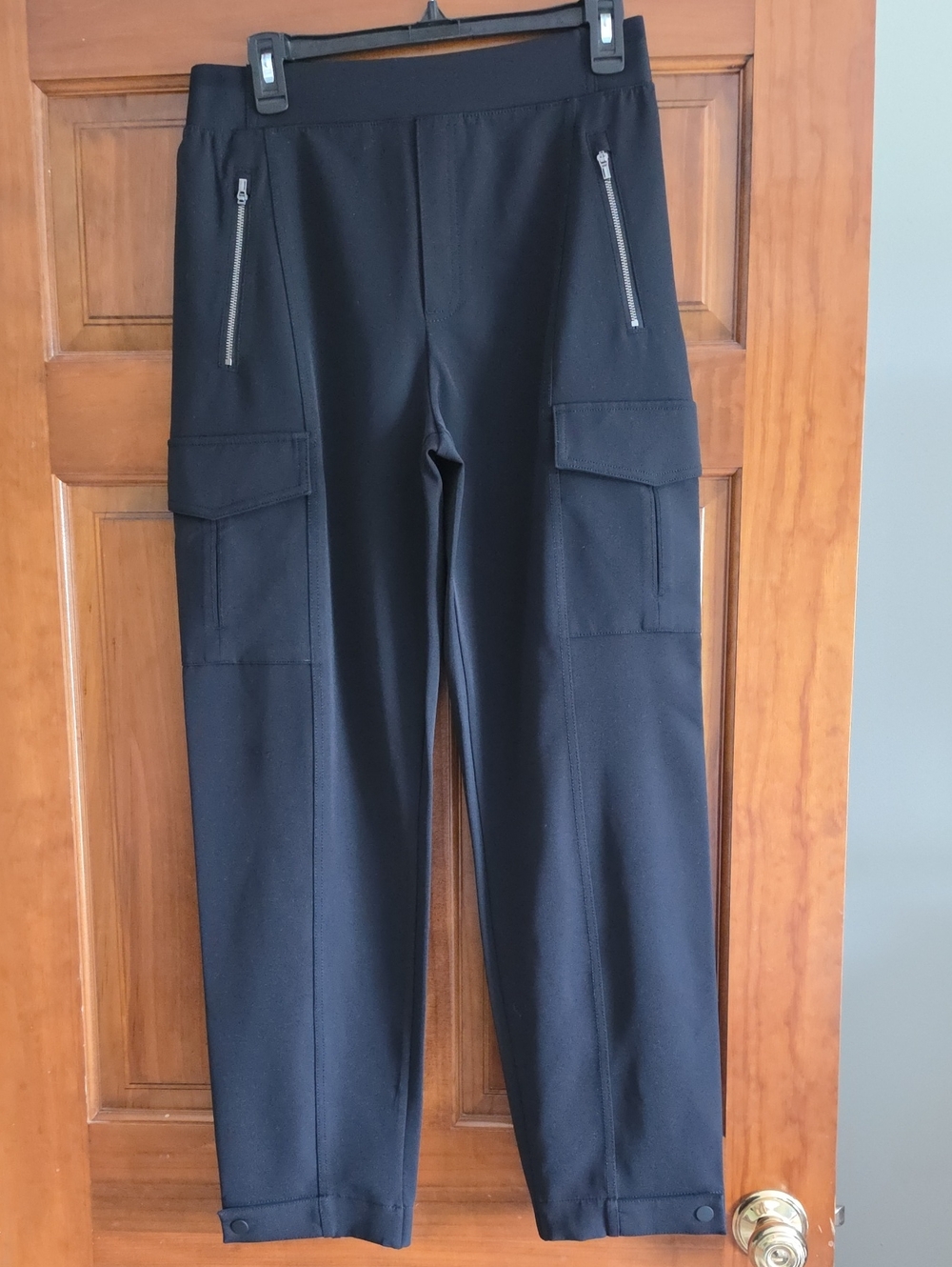 Athleta Black Women's Cargo Joggers with Zip Pockets
